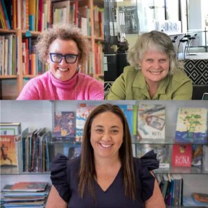 Nicola Daly, Eboni Waitere and Julian Marshall, experts in children's books and speakers at the June 2022 Fulbright Good Works alumni series